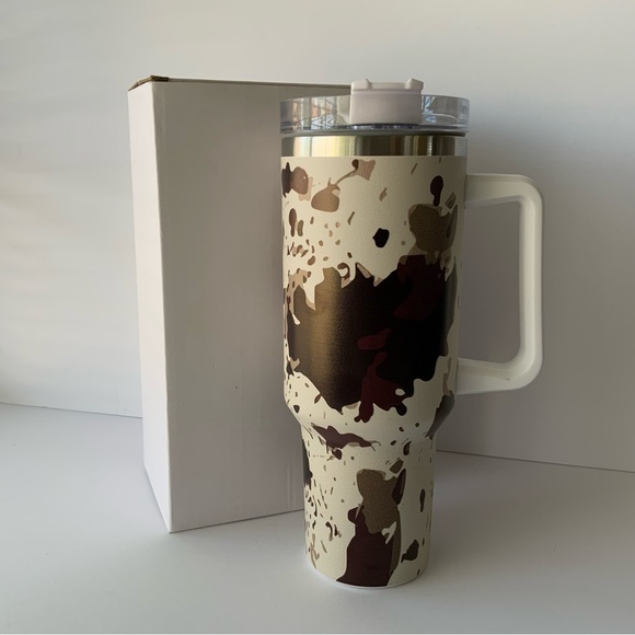 Cow Hide Cow Print 40 oz Tumbler New In Box - Picture 3 of 8